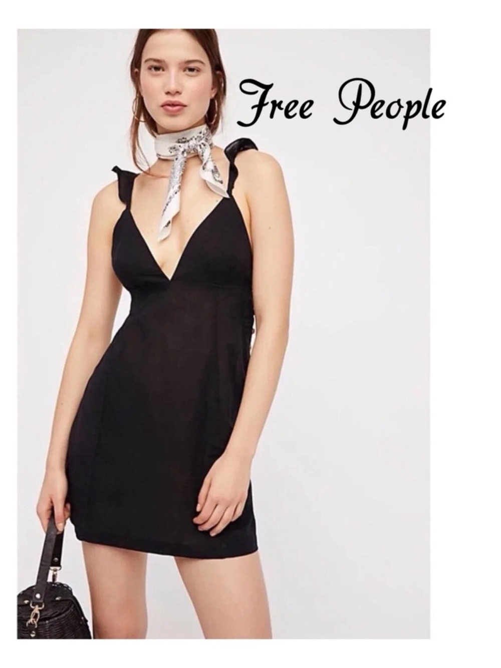 Free People ORANGE* JOSIE SIDE  BUTTON DETAIL LINEN-cotton mini dress